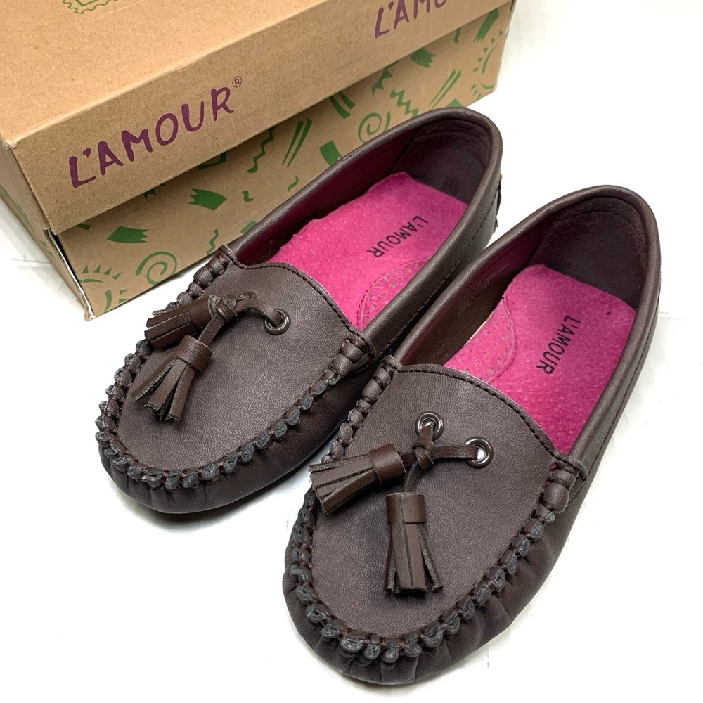 L'Amour Kids Brown Tassel Loafers